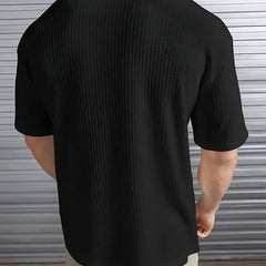 Black Cotton Printed Casual T-Shirt For Men