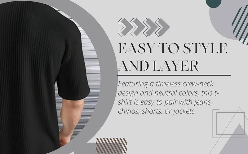 Black Cotton Printed Casual T-Shirt For Men