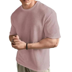 Pink Cotton Printed Casual T-Shirt For Men