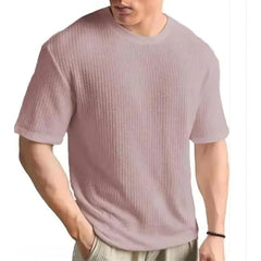 Pink Cotton Printed Casual T-Shirt For Men