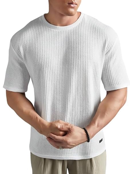 White Cotton Printed Casual T-Shirt For Men