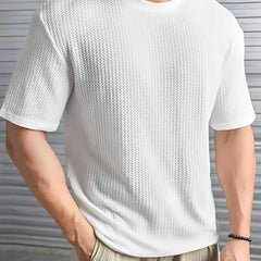 White Cotton Printed Casual T-Shirt For Men