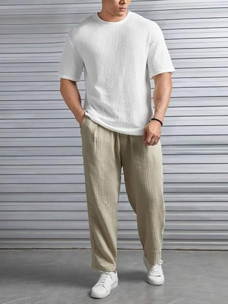 White Cotton Printed Casual T-Shirt For Men