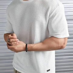 White Cotton Printed Casual T-Shirt For Men