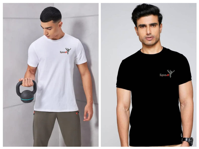 PACK OF 2PCS  SpaB T Shirt  Polyester Stretchable Fabric Easy to Wear.