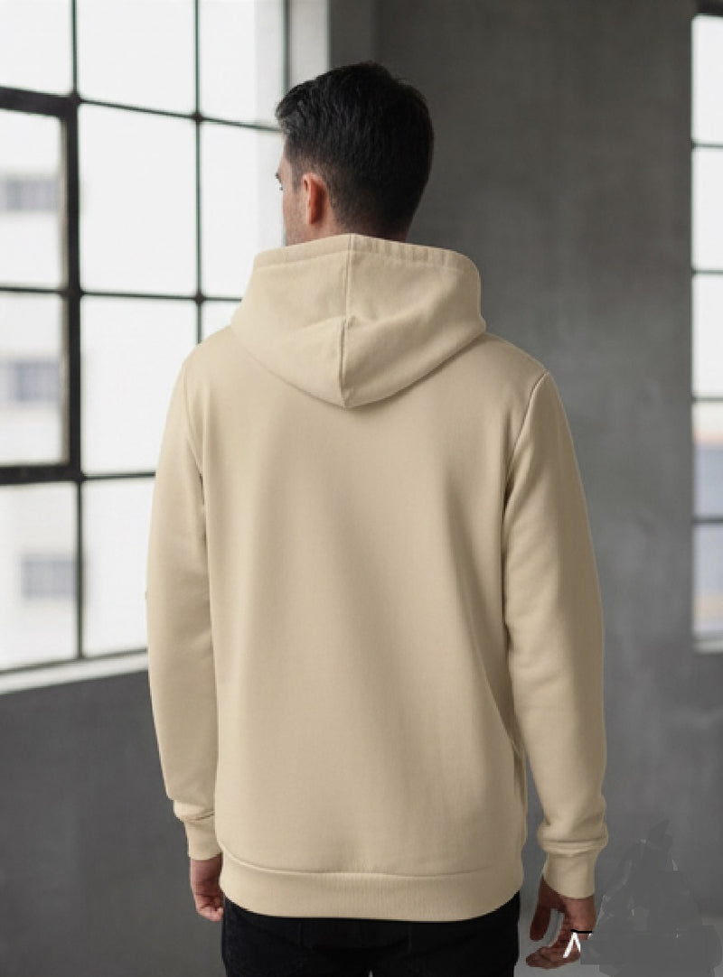SPAB MENS ALL OVER PRINTED HOODED NECK FULL SLEEVE BEIGE SWEATSHIRT