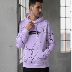 SPAB MENS ALL OVER PRINTED HOODED NECK FULL SLEEVE PURPLE SWEATSHIRT