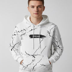 SPAB MENS ALL OVER PRINTED HOODED NECK FULL SLEEVE WHITE SWEATSHIRT