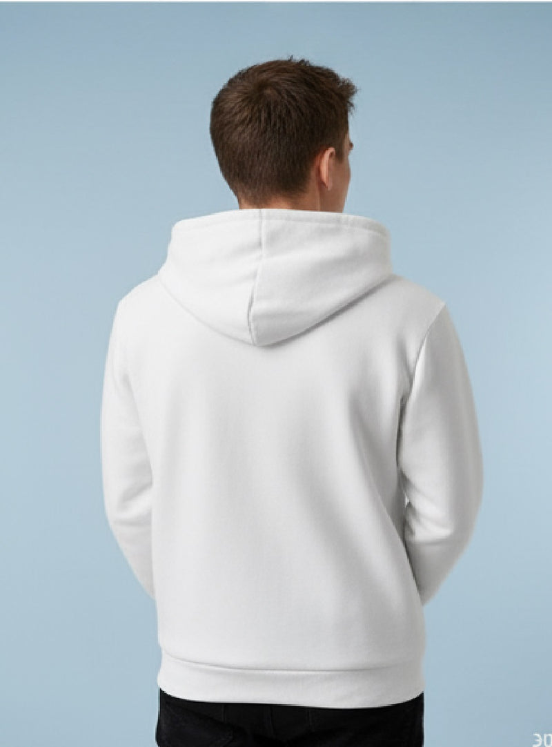 SPAB MENS ALL OVER PRINTED HOODED NECK FULL SLEEVE WHITE SWEATSHIRT