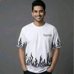 FRIE PRINTING, COTTON T SHIRT HALF SLEEVE DOWN SHOULDER regular tshirt , stylish tshirt ,round neck tshirt
