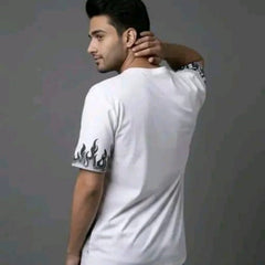 FRIE PRINTING, COTTON T SHIRT HALF SLEEVE DOWN SHOULDER regular tshirt , stylish tshirt ,round neck tshirt