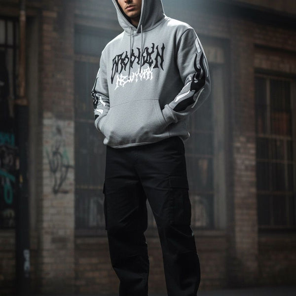 SPAB MENS STYLISH HOODED NECK FULL SLEEVE GREY