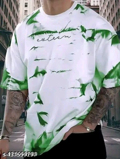 Pack Of 2 White & Green Cotton Printed Casual T-Shirt For Men