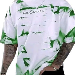 Green  Cotton Printed Casual T-Shirt For Men