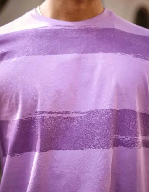 Purple Pure Cotton Regular Fit Printed T-Shirt For Men