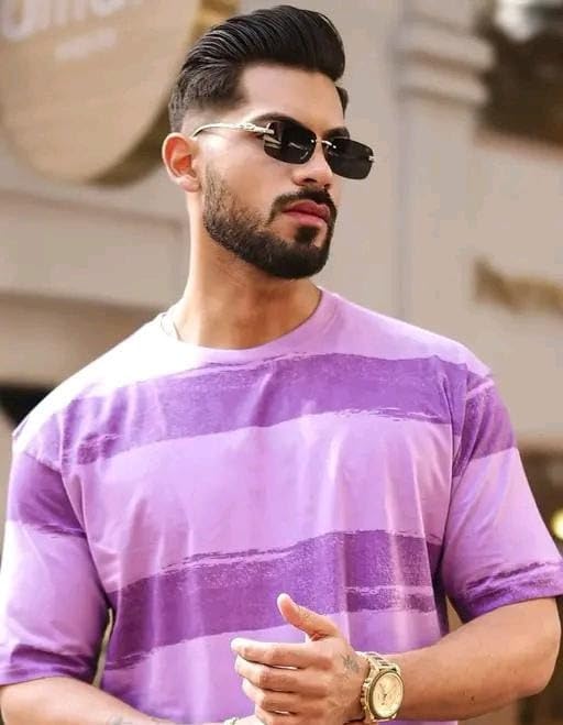 Purple Pure Cotton Regular Fit Printed T-Shirt For Men
