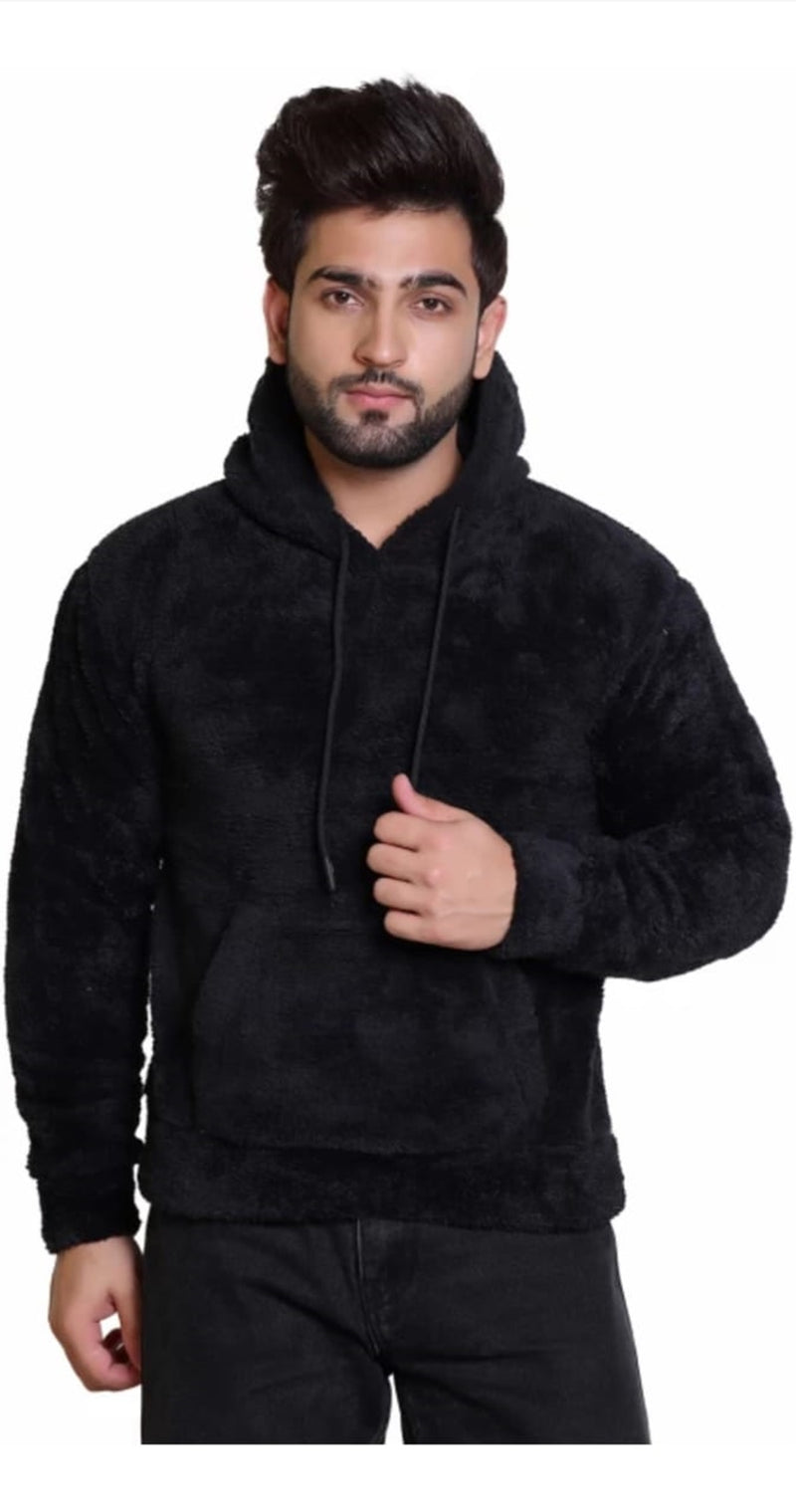 PLAIN BLACK HOODIE FOR MEN