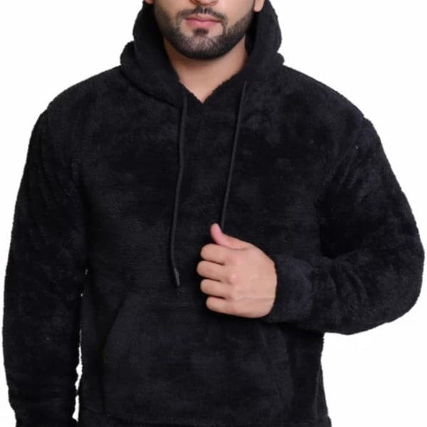 PLAIN BLACK HOODIE FOR MEN