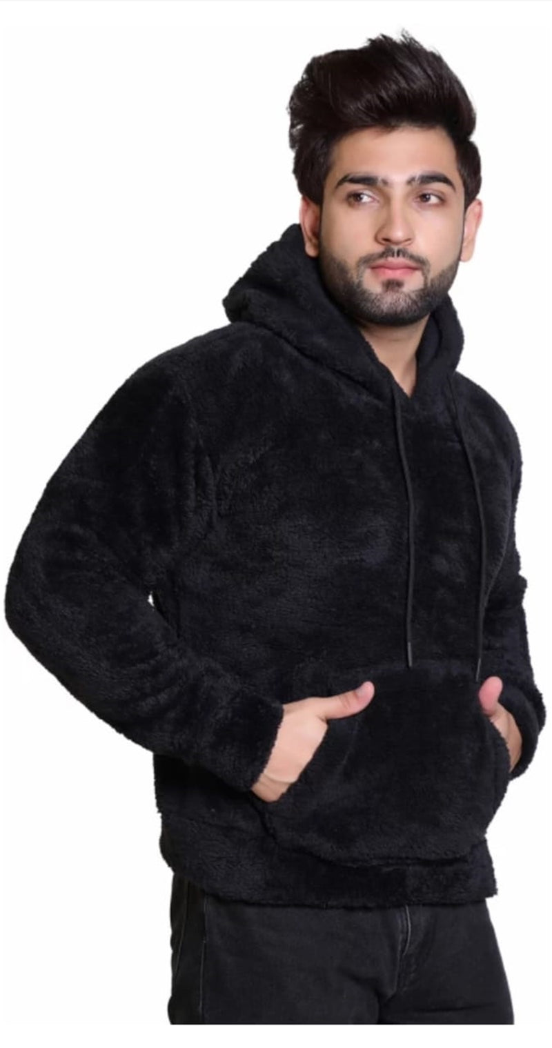 PLAIN BLACK HOODIE FOR MEN