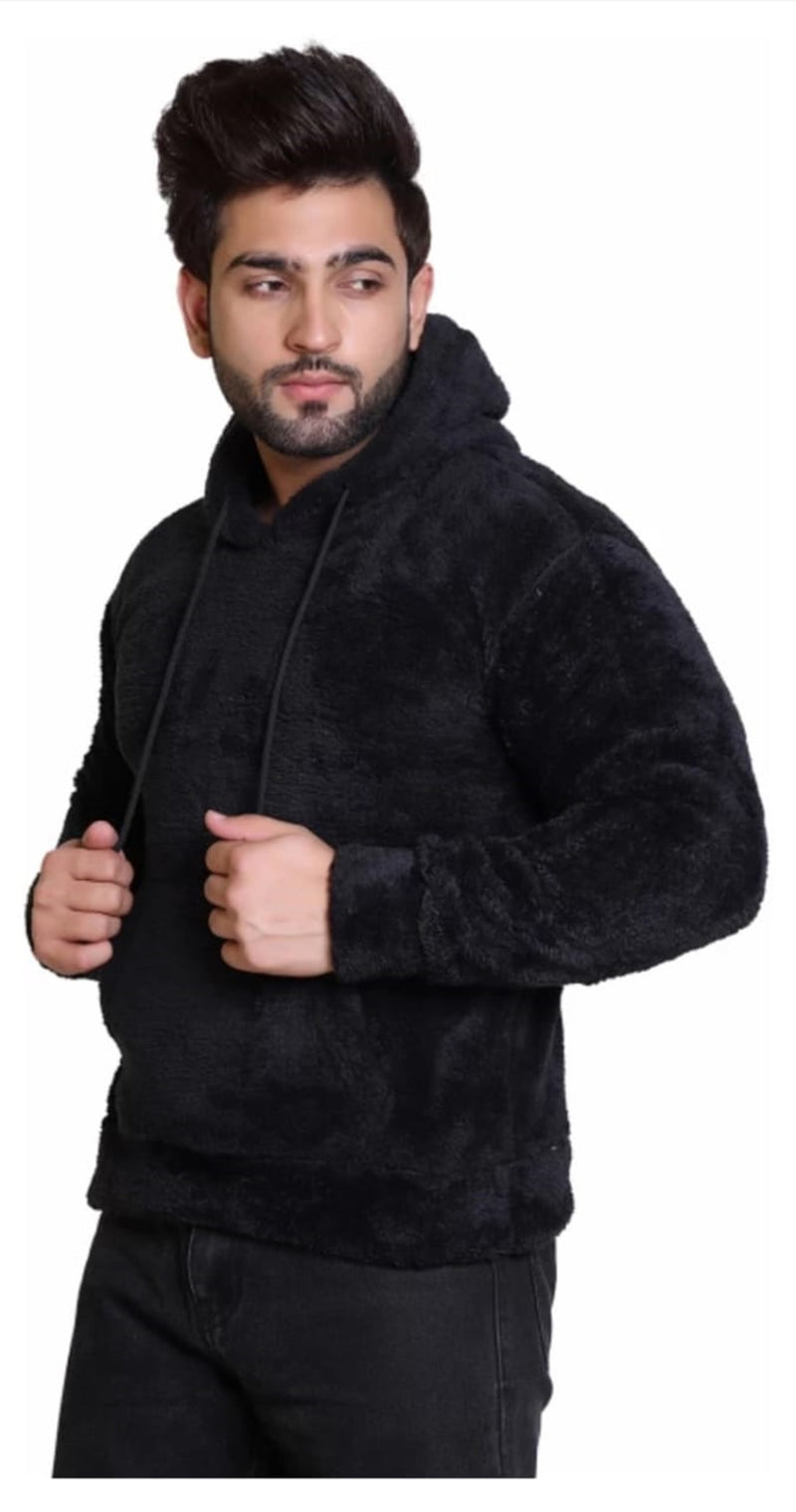 PLAIN BLACK HOODIE FOR MEN