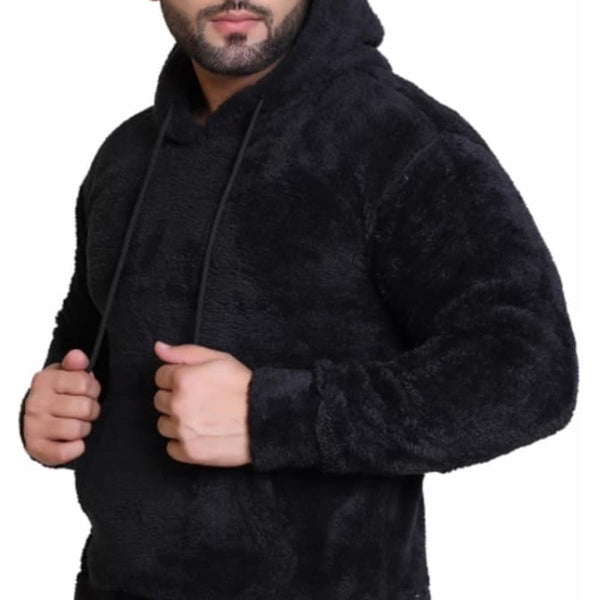PLAIN BLACK HOODIE FOR MEN
