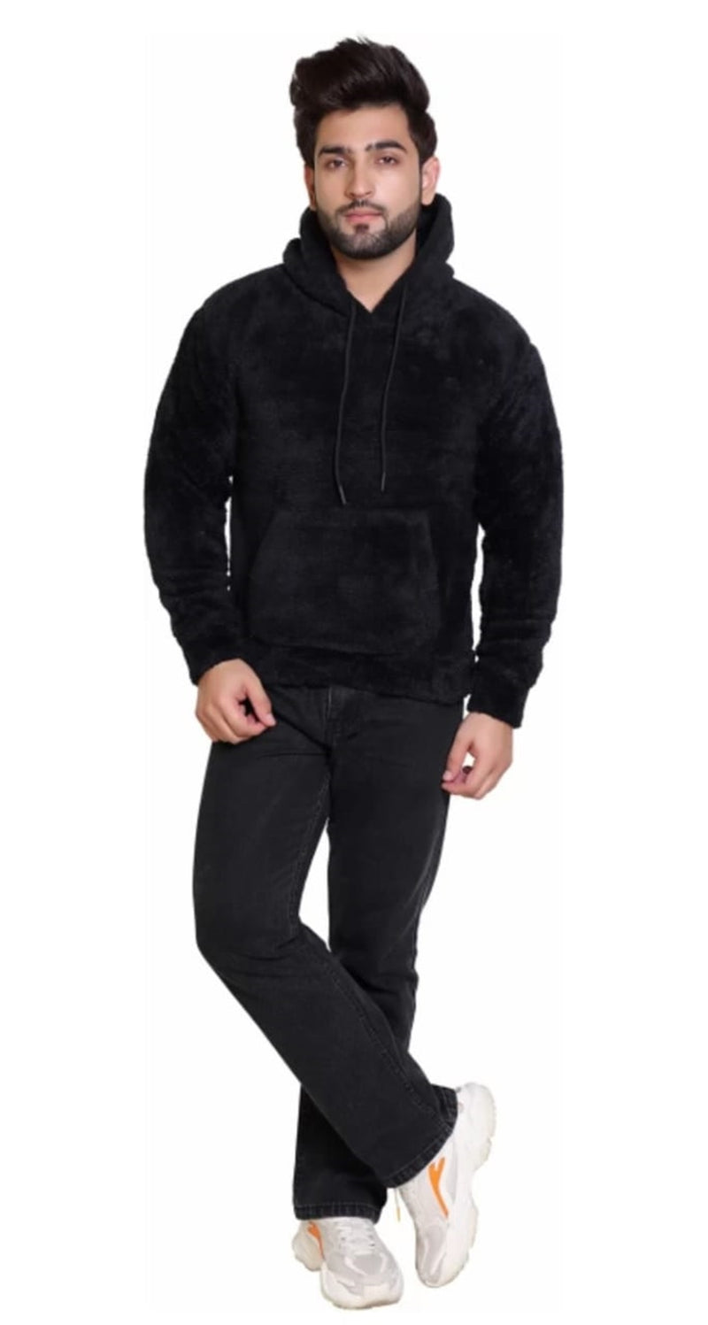PLAIN BLACK HOODIE FOR MEN