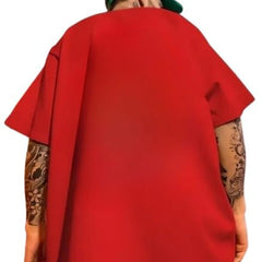Red Cotton Off-Shoulder Plain T-Shirt For Men