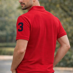 Pack Of 2 Red &  White Cotton Polo T-Shirt For Men