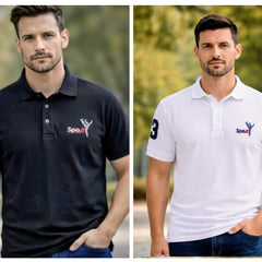 Pack Of 2 Back &  White Cotton Polo T-Shirt For Men