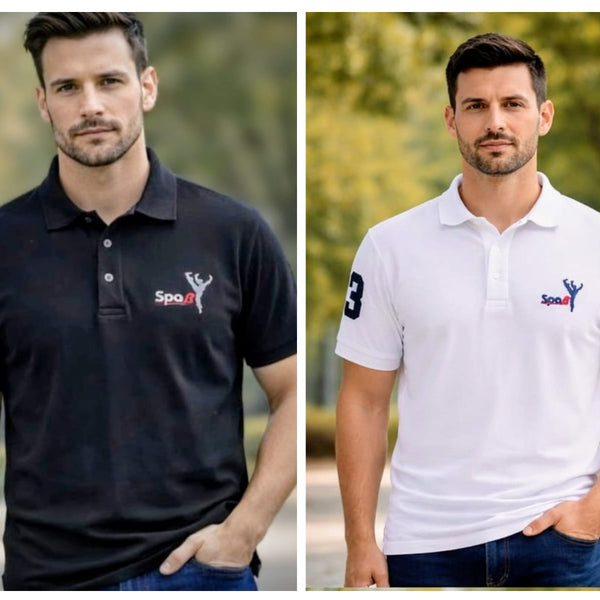 Pack Of 2 Back &  White Cotton Polo T-Shirt For Men
