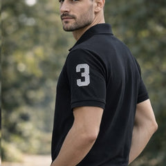Pack Of 2 Back &  White Cotton Polo T-Shirt For Men