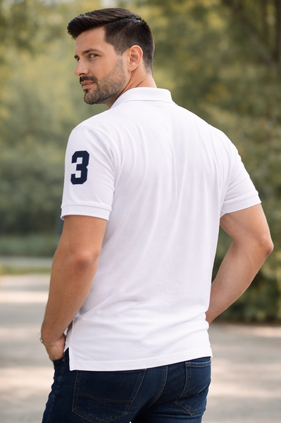 Pack Of 2 Back &  White Cotton Polo T-Shirt For Men