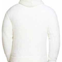 White Cotton Hooded Neck Loose Fit Printed Hoodie For Unisex
