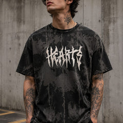 Hearts Acid Wash Oversized T-Shirt