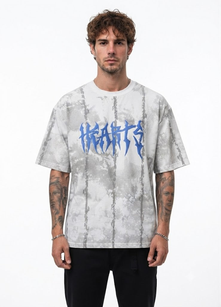 Hearts Acid Wash Oversized T-Shirt