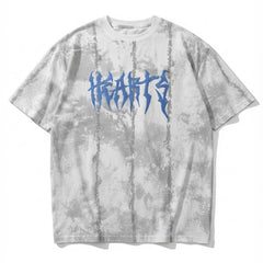 Hearts Acid Wash Oversized T-Shirt