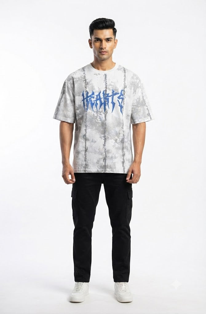 Hearts Acid Wash Oversized T-Shirt