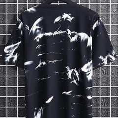 Pack Of 2 Black & White Cotton Printed Casual T-Shirt For Men