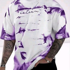 Pack Of 2 Black , White & Purple Cotton Printed Casual T-Shirt For Men