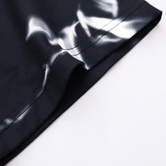 Black & White Cotton Printed Casual T-Shirt For Men