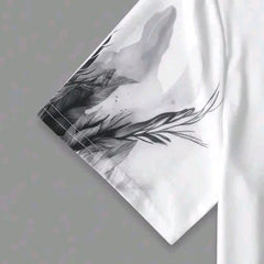 Pack Of 2 White , Black & Golden Cotton Printed Casual T-Shirt For Men