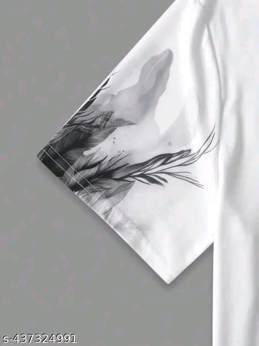 Pack Of 2 White , Black & Green Cotton Printed Casual T-Shirt For Men