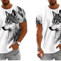 Pack Of 2 White & Black Cotton Printed Casual T-Shirt For Men