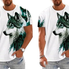 Pack Of 2 White & Green Cotton Printed Casual T-Shirt For Men