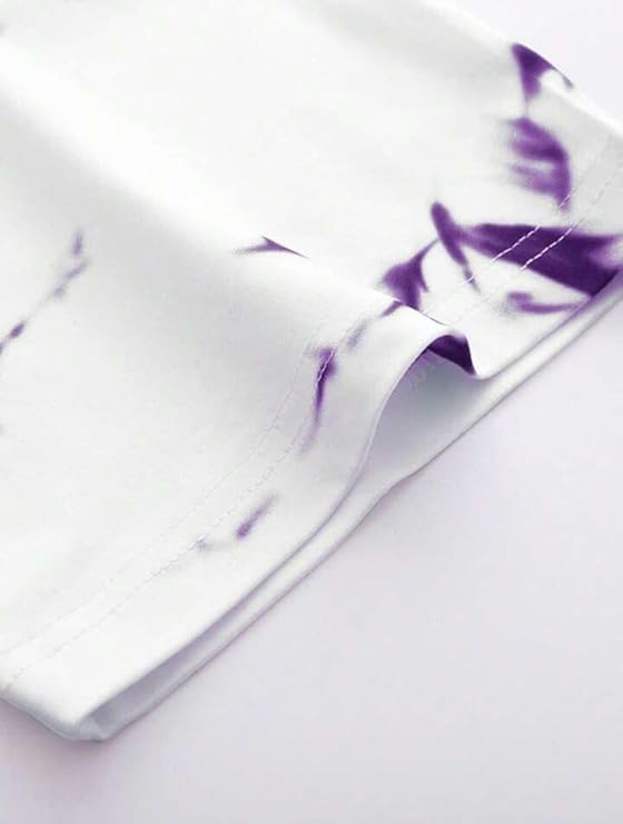 Pack Of 2 White , Green & Purple Cotton Printed Casual T-Shirt For Men