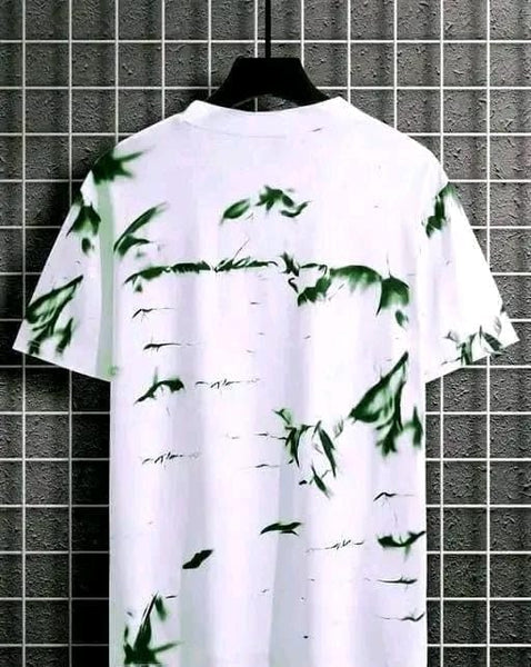 Pack Of 2 Golden & Green Cotton Printed Casual T-Shirt For Men