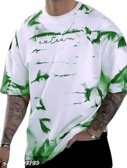 Pack Of 2 Golden & Green Cotton Printed Casual T-Shirt For Men