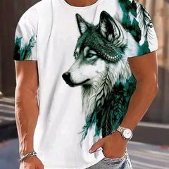 Pack Of 2 Golden & Green Cotton Printed Casual T-Shirt For Men