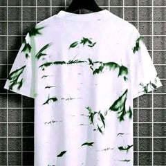 Pack Of 2 White & Green Cotton Printed Casual T-Shirt For Men