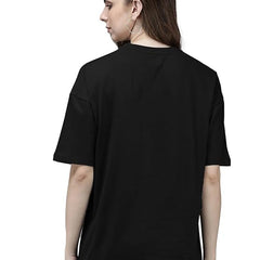 Black Cotton Regular Fit Plain T-Shirt For Women